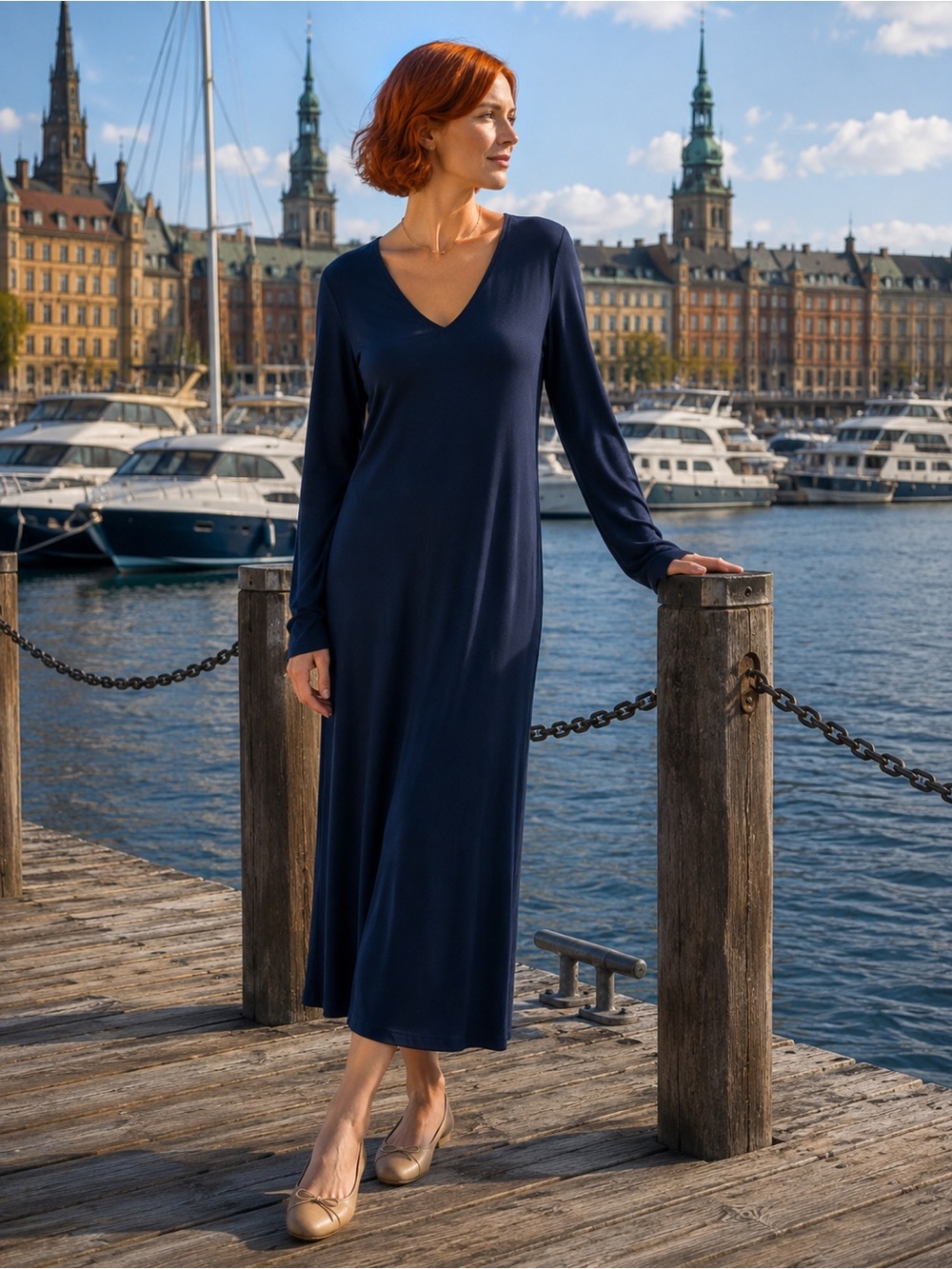 Zara V-Neck Straight Silhouette Knit Dress – Size L - Picture 3 of 14
